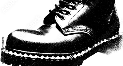 High contrast black and white studded boot sole design