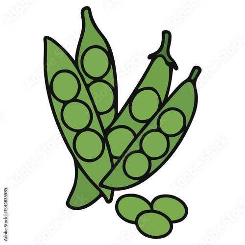 pea pod vector illustration, simple design
