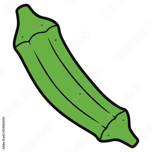 Okra vector illustration, simple design