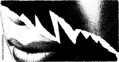 Abstract ticket validator imprint art in high contrast black and white design