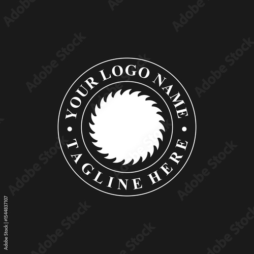 saw blade logo design, symbol, icon, vector, industry, vintage, wood sawing logo, carpentry