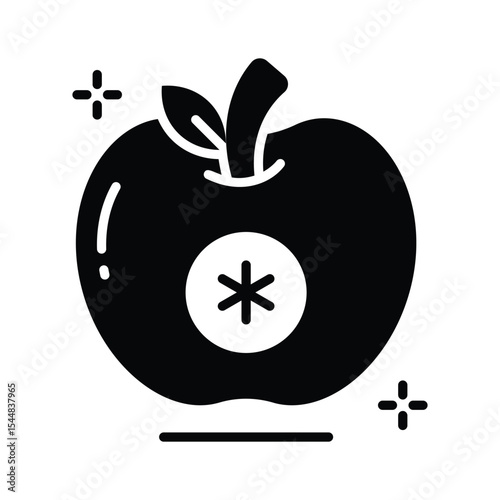 A premium glyph icon illustrating healthy diet