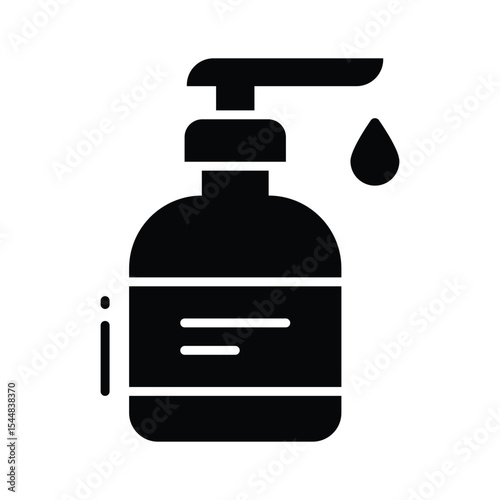 A visually appealing glyph icon of liquid soap dispenser
