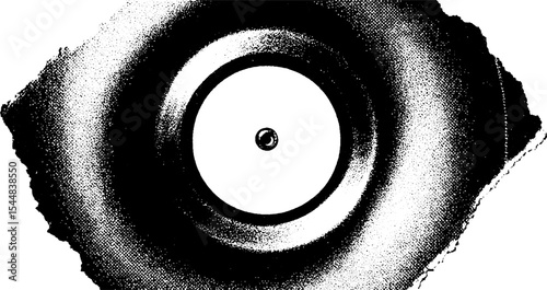 High contrast black and white vinyl turntable slipmat design for retro music enthusiasts