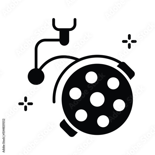 A modern glyph style icon of surgical light equipment