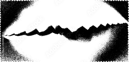 Vintage worn ticket punch design in high contrast black and white for print and card design