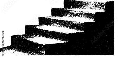 Zigzag walkway in high contrast black and white for architectural design
