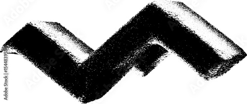 Abstract zigzag walkway in high contrast black and white design for modern art posters