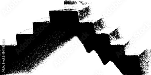 Abstract zigzag walkway in high contrast black and white for modern design projects