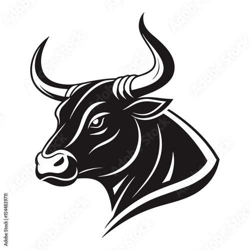 Bold Bull Illustration Silhouette Majestic and Powerful Depiction of Strength Symbolizing Resilience and Determination An Animalistic Symbol