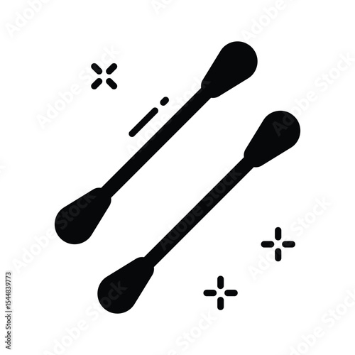 A well crafted glyph icon for cotton swabs