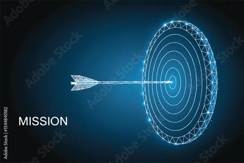 Achieve Your Goals Low-Poly Target Arrow Illustration