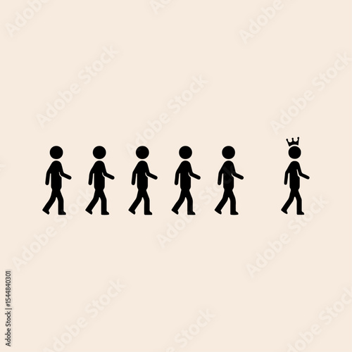 Follow to best person like leadership icon flat vector design.
