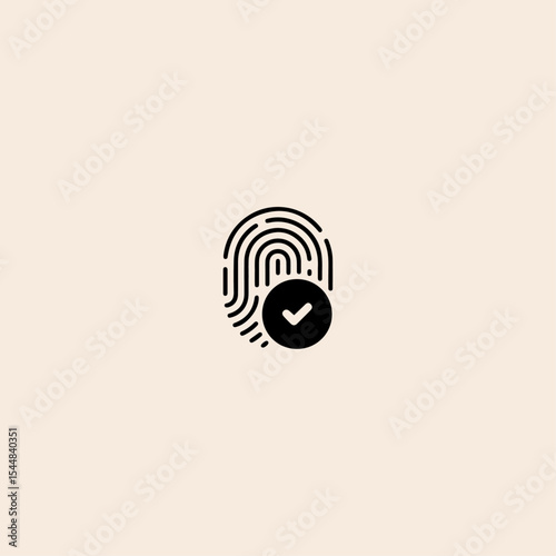 Ok Fingerprint icon flat vector design.