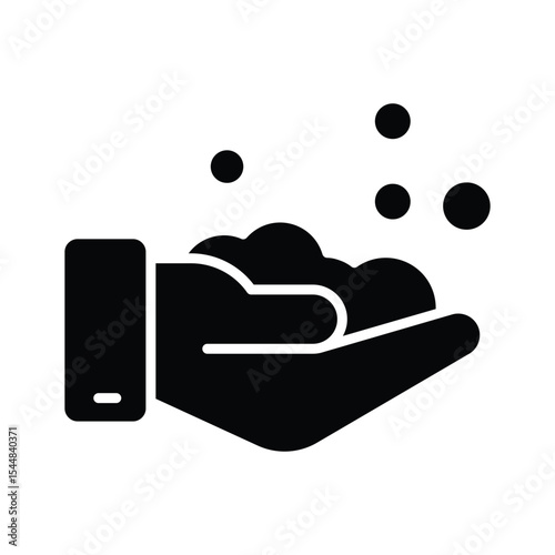 Have a look at this glyph icon showing handwash with foam
