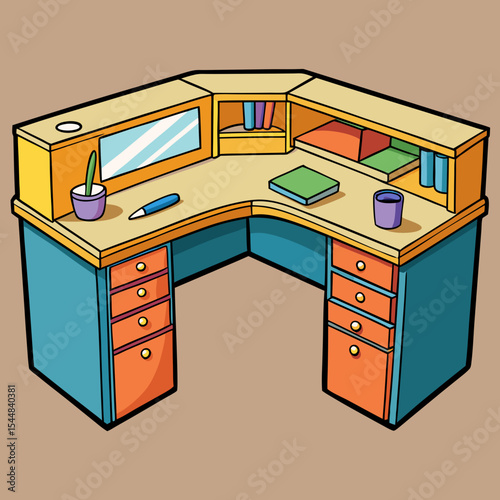 isometric view of a hotel room
