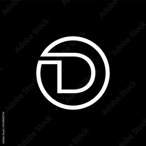 vector illustration of a black d circle