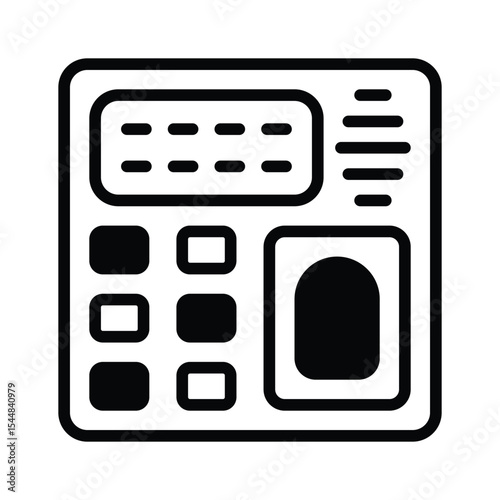 Get this amazing glyph style icon of biometric machine
