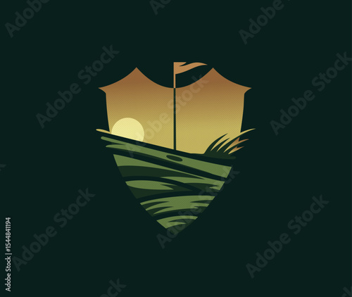 Modern professional golf design vector template for golf club
