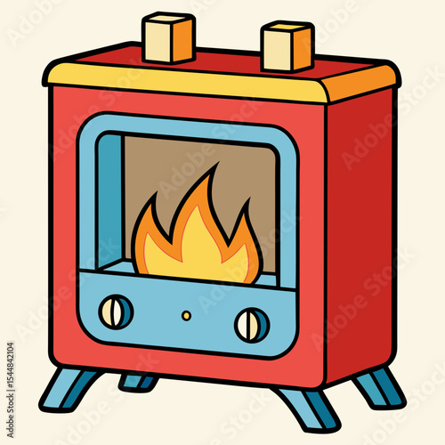 gas stove vector illustration
