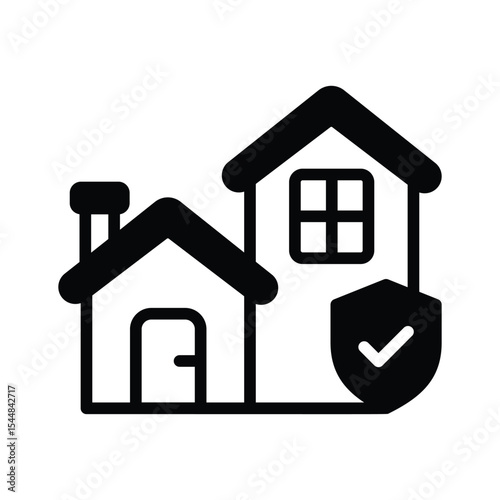 A captivating glyph style icon depicting home security