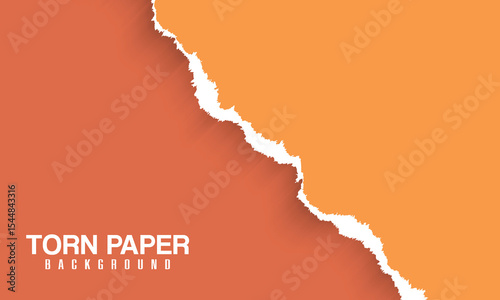 Vector Abstract Orange Torn Paper Background