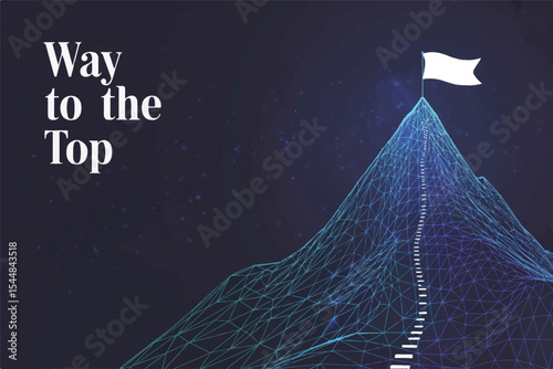 Reaching the Summit A Digital Illustration of Success