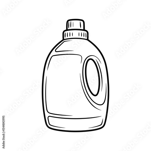 Laundry Detergent Bottle Outline Illustration for Coloring or Design