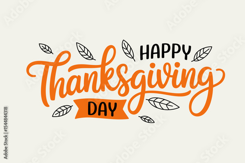 Happy Thanksgiving Day Festive Fall Leaves Design