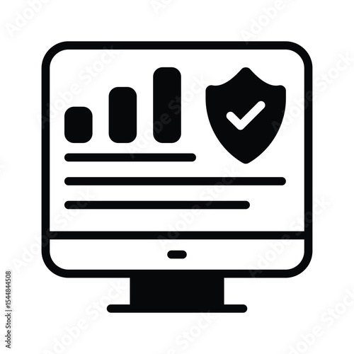 Secure analysis icon designed in glyph style, ready for premium use