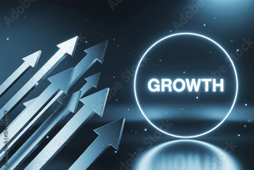 Modern Digital Graphic Growth & Progress Arrows Design