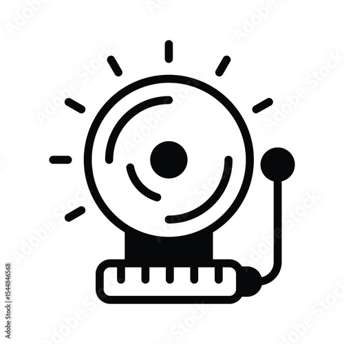 Bell alarm icon designed in glyph style