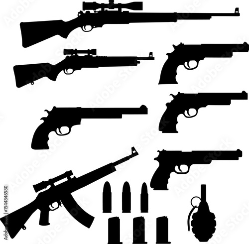  Assorted Firearms Weapons Ammunition Silhouettes