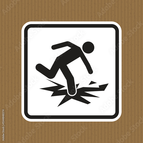 Warning Sign for Slippery Surface with Figure Skidding and Falling Down