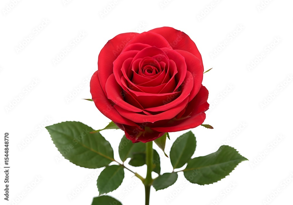 Fototapeta premium Beautiful red rose isolated on white background