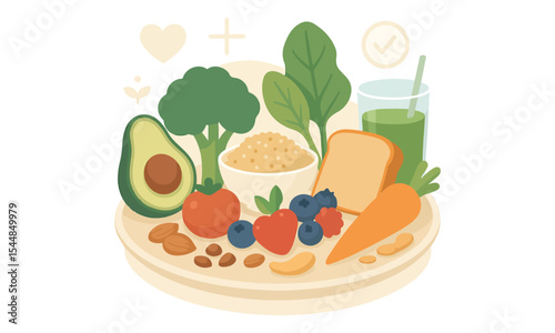 Fresh Salad Plate with Avocado and Carrot