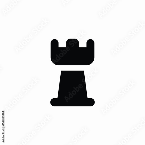 chess tower icon sign vector