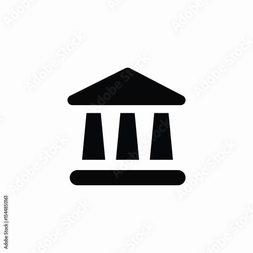 classical bank building icon sign vector