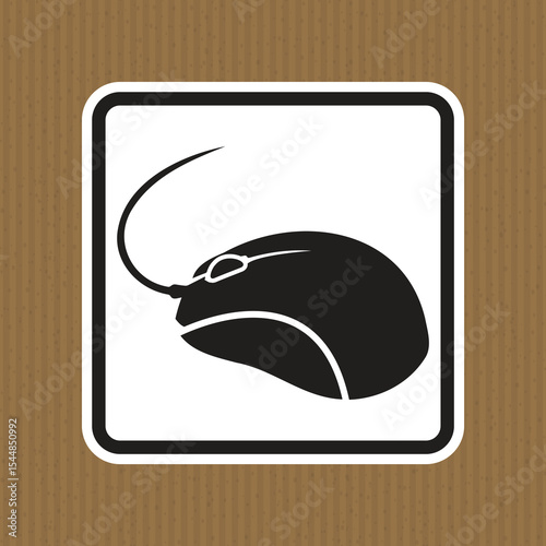 Stylish Black Mouse Icon on Rustic Background for Digital Design Projects