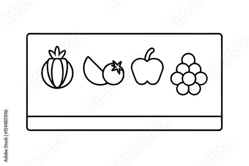 egetables and Fruits Line Art Vector Illustration – Minimal Organic Food Design