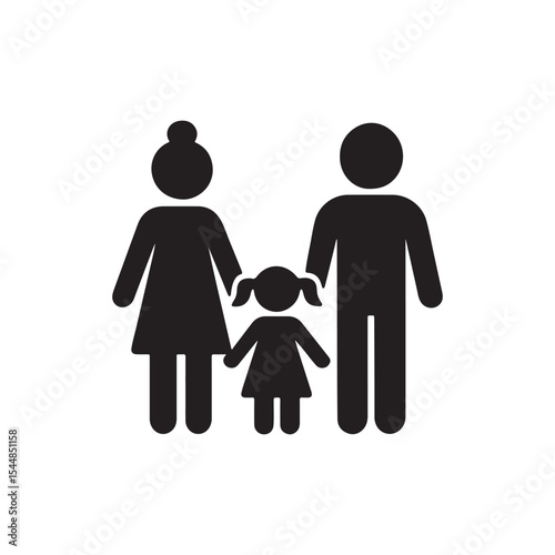 Iconic Family Portrait Depicting a Mother Father and Daughter Holding Hands Symbolizing Love Togetherness and the Nuclear Family Construct