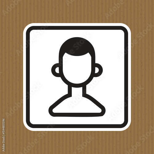 Simple silhouette of a person icon on a textured brown background