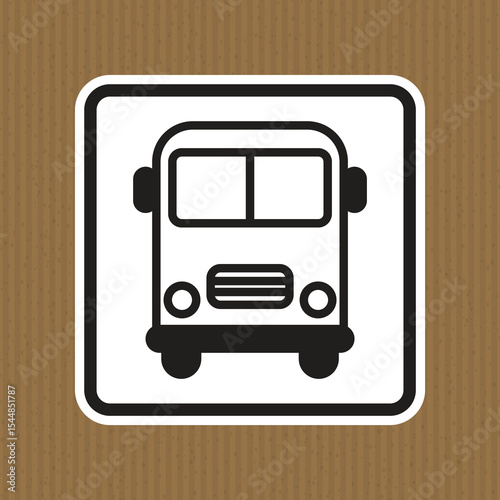 Iconic Black and White Illustration of a Simple Delivery Truck Design