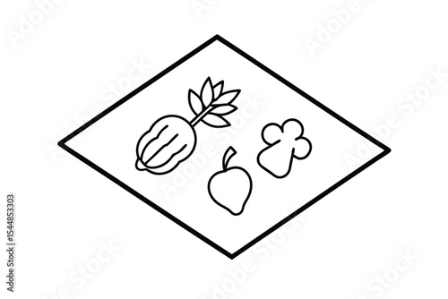 egetables and Fruits Line Art Vector Illustration – Minimal Organic Food Design