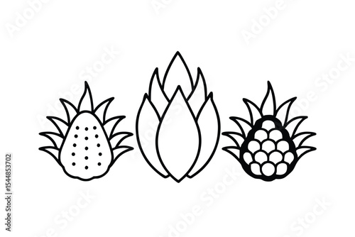 egetables and Fruits Line Art Vector Illustration – Minimal Organic Food Design