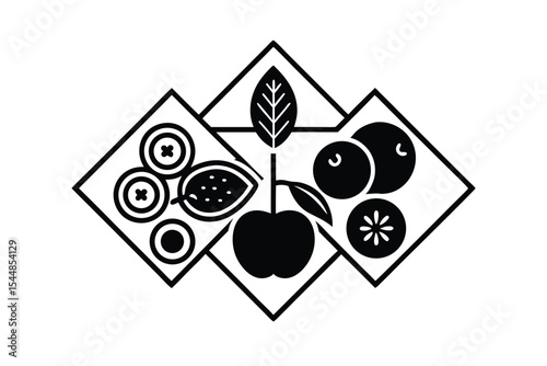 egetables and Fruits Line Art Vector Illustration – Minimal Organic Food Design