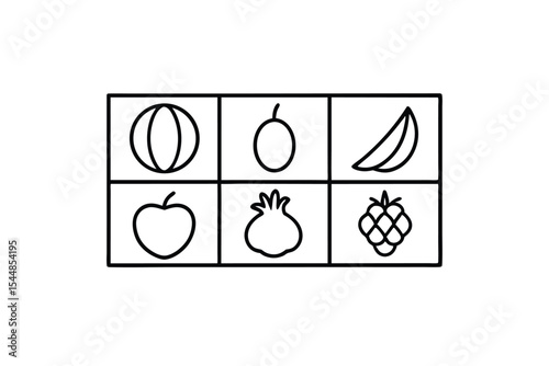 egetables and Fruits Line Art Vector Illustration – Minimal Organic Food Design