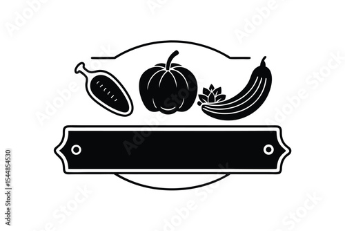 egetables and Fruits Line Art Vector Illustration – Minimal Organic Food Design