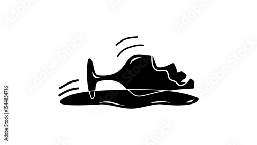 5 magnitude earthquake, black isolated silhouette