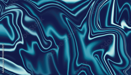 Blue Marble Abstract Liquid Texture Background with Glossy Waves